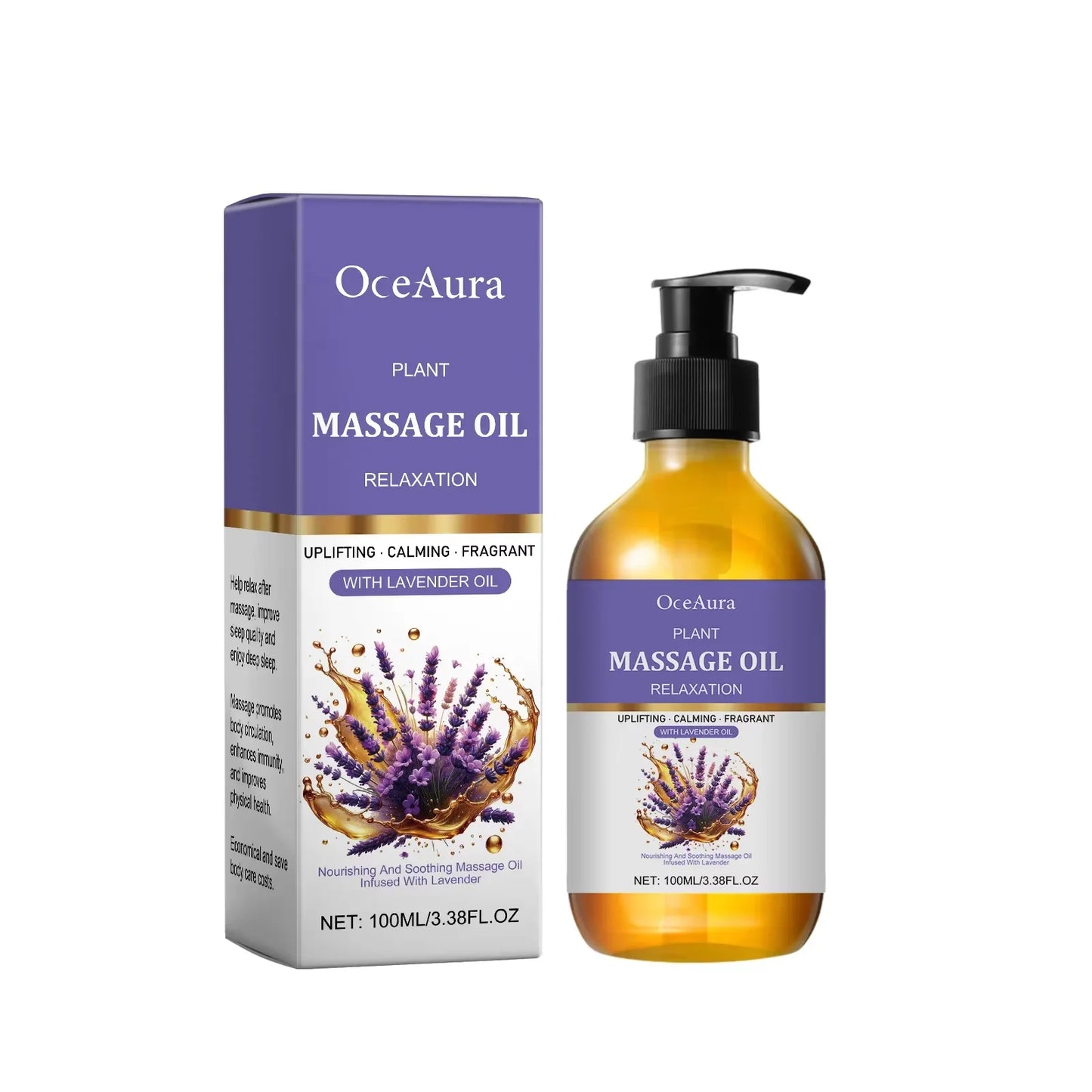 Organic Lavender Essential Oil Relief Stress Improve Sleep Spa Moisturizing Comfortable Calming Nourishing Body Relaxing Massage Essence