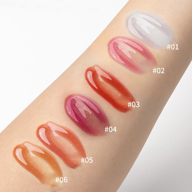 Organic MAGIC CASA 6-Piece Set Water-Gloss Jelly Lip Oil - Plumping, Hydrating, Makeup Base, Long-Lasting Moisture