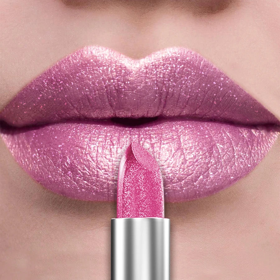 Organic 21Colors Bold & Intense Glitter Shiny Metallic Lipstick Pearlescent Lip Tint,Long Lasting Lip Senior Matte Lip Makeup Gifts for