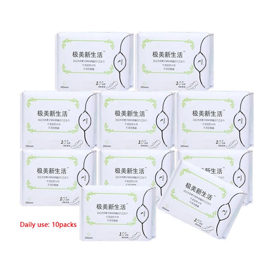 10 pack=100 pcs Feminine Organic Panty Liners Daily