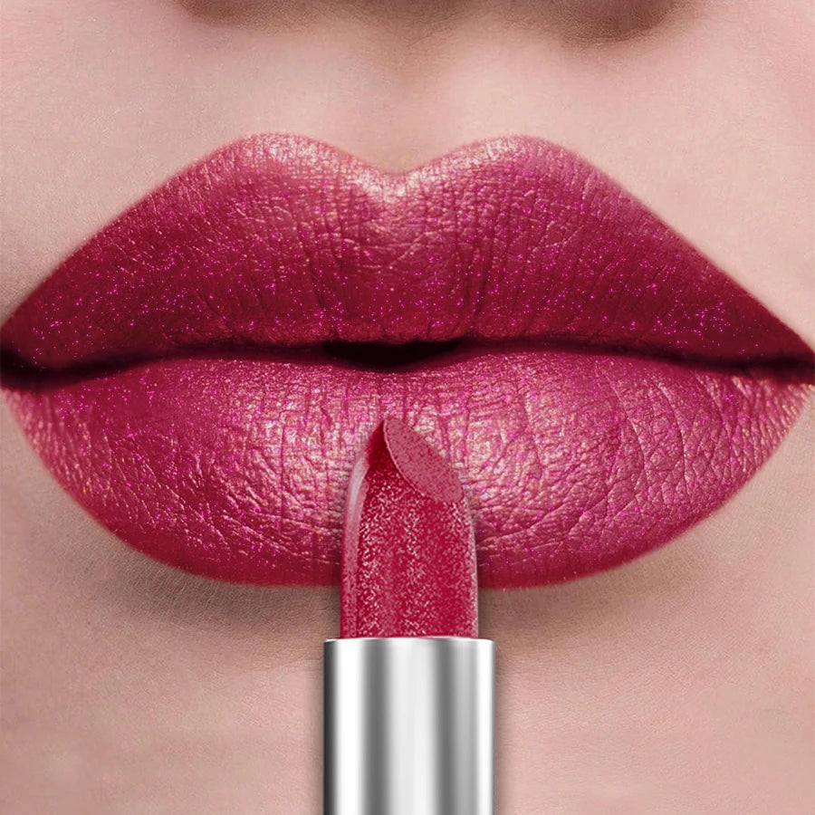 Organic 21Colors Bold & Intense Glitter Shiny Metallic Lipstick Pearlescent Lip Tint,Long Lasting Lip Senior Matte Lip Makeup Gifts for