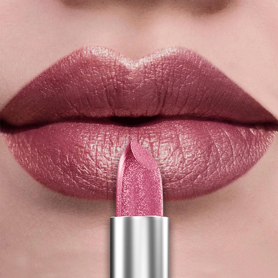 Organic 21Colors Bold & Intense Glitter Shiny Metallic Lipstick Pearlescent Lip Tint,Long Lasting Lip Senior Matte Lip Makeup Gifts for