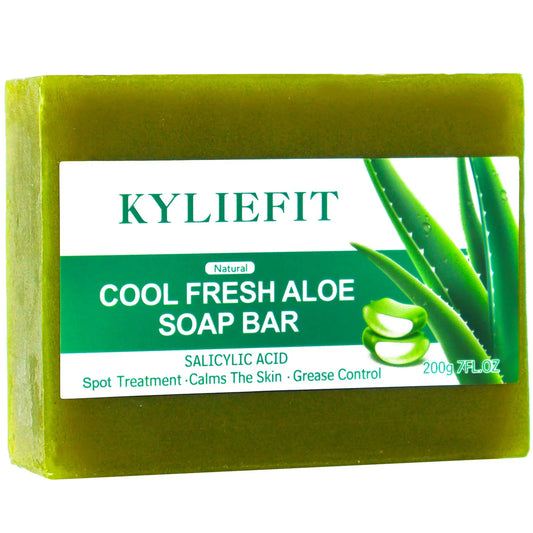 Organic Aloe Brightening Soap Bar, Reduce Dark Spots, Sun Spots, Acne, Oil Control, Clean Stains, Exfoliation, For Face and Body