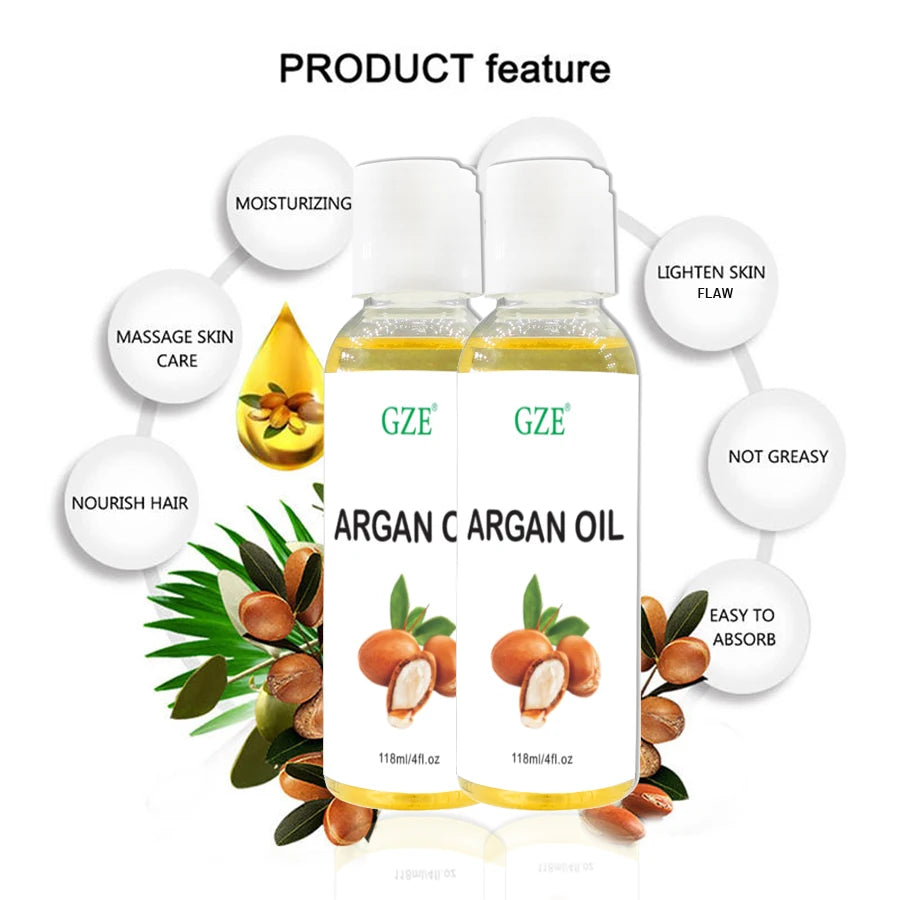 Organic Moroccan Argan Oil Pure Cold Pressed Virgin Premium Grade Moisturizer for Dry, Damaged Skin, Hair, Face, Body, Scalp