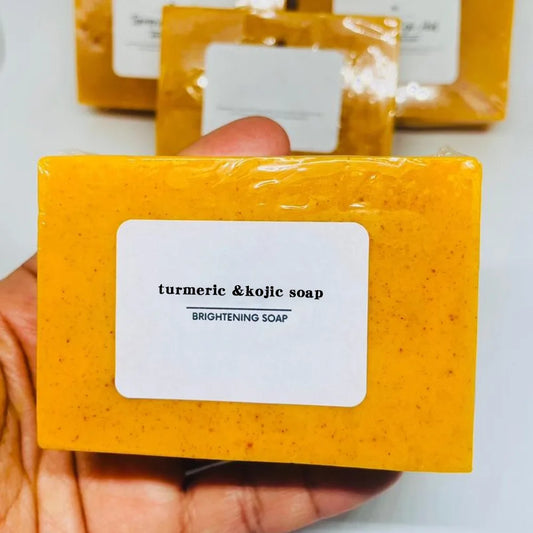 100g Organic Turmeric Hand Made Soap, Lemon Kojic Acid Soap, Shower and Facial Soap