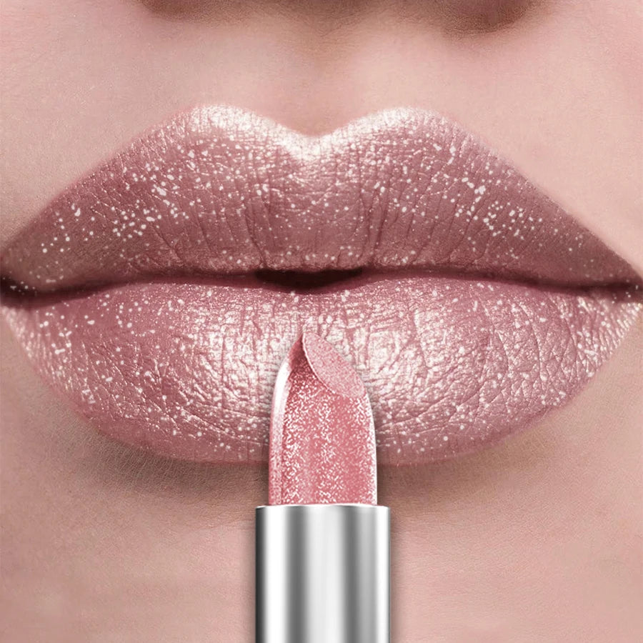 Organic 21Colors Bold & Intense Glitter Shiny Metallic Lipstick Pearlescent Lip Tint,Long Lasting Lip Senior Matte Lip Makeup Gifts for