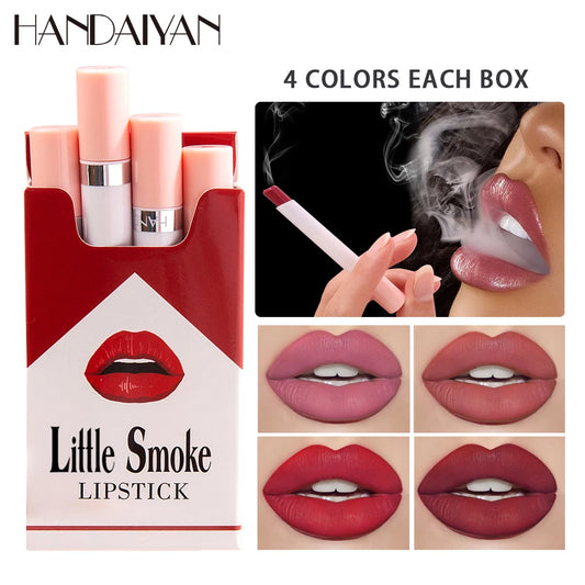 Organic matte lipstick 4pcs/set velvet small cigarette lipstick set that is not easy to fade
