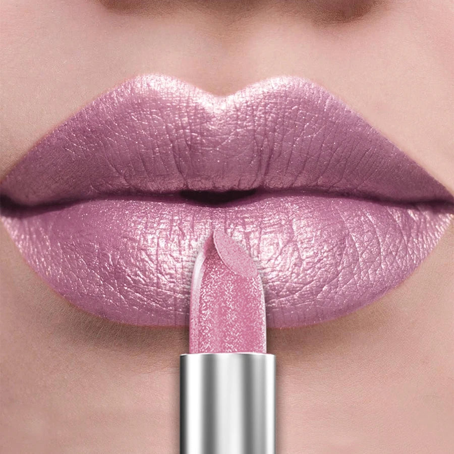 Organic 21Colors Bold & Intense Glitter Shiny Metallic Lipstick Pearlescent Lip Tint,Long Lasting Lip Senior Matte Lip Makeup Gifts for