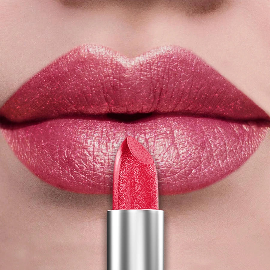 Organic 21Colors Bold & Intense Glitter Shiny Metallic Lipstick Pearlescent Lip Tint,Long Lasting Lip Senior Matte Lip Makeup Gifts for