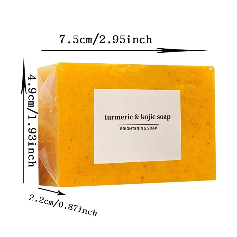 (1/2/4/6Pcs) Organic Turmeric Kojic Acid Handmade Soap Scrub for Exfoliation, Moisturizing, Deep Cleansing, Spot Removal, Acne Removal