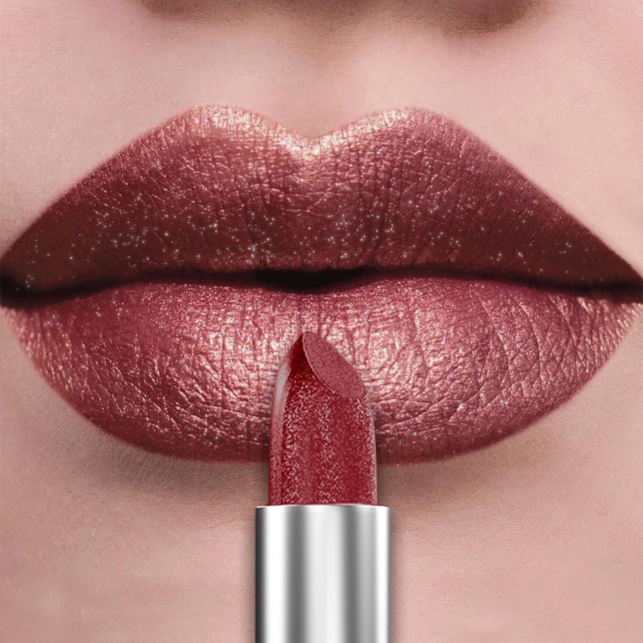 Organic 21Colors Bold & Intense Glitter Shiny Metallic Lipstick Pearlescent Lip Tint,Long Lasting Lip Senior Matte Lip Makeup Gifts for