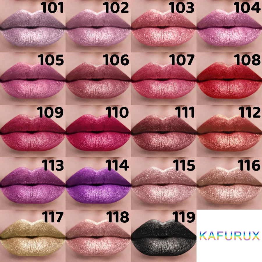 Organic 21Colors Bold & Intense Glitter Shiny Metallic Lipstick Pearlescent Lip Tint,Long Lasting Lip Senior Matte Lip Makeup Gifts for