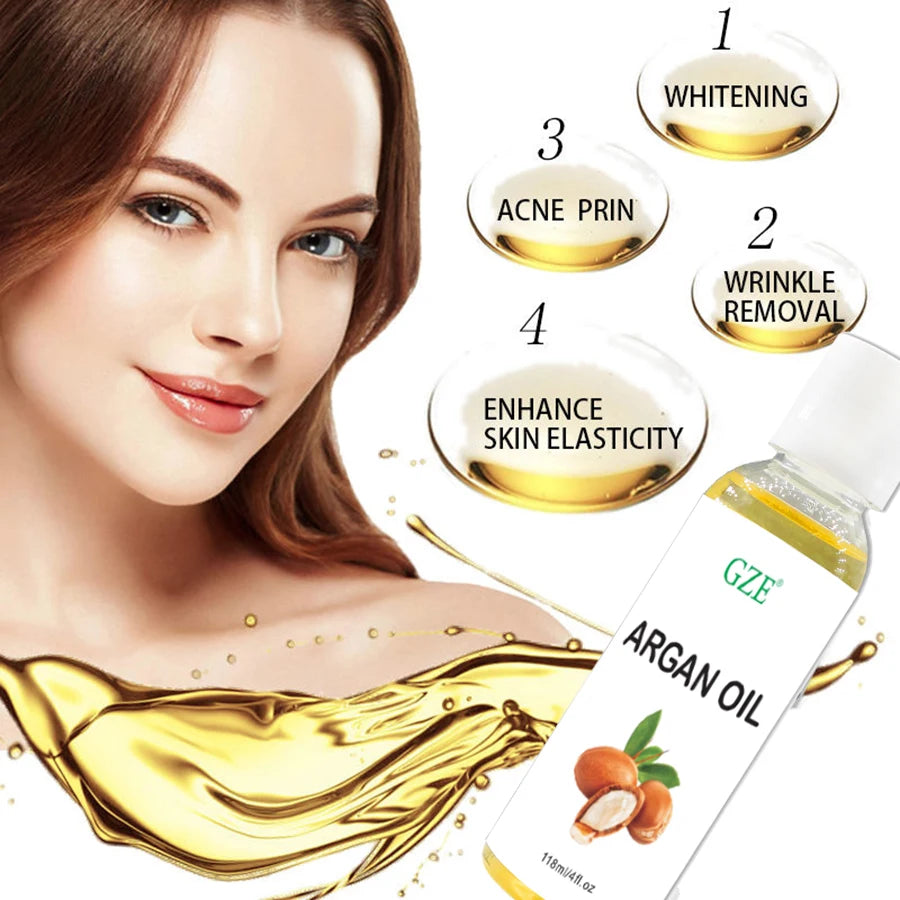 Organic Moroccan Argan Oil Pure Cold Pressed Virgin Premium Grade Moisturizer for Dry, Damaged Skin, Hair, Face, Body, Scalp