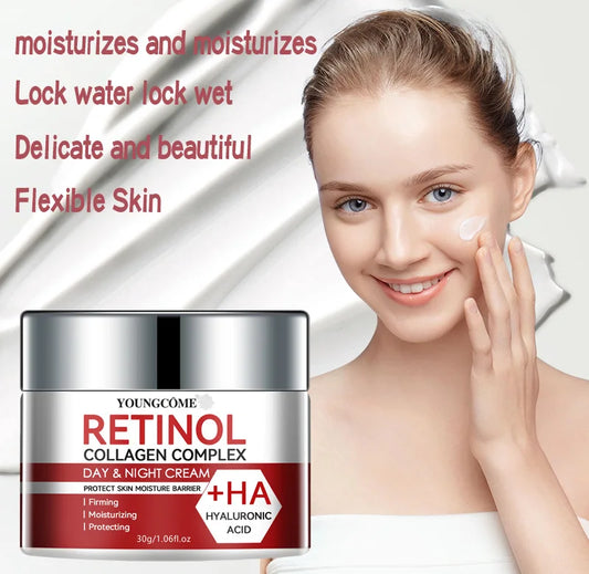 Organic Retinol Collagen Facial Care Moisturizing Cream Deep Hydration  Suitable for dry Aging Face Cream Moisturizing Skin Repair.