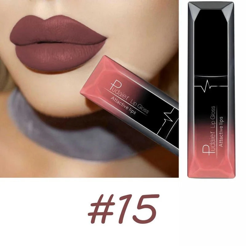 Organic Lip Makeup 17 Color Sexy Matte Long Lasting Lip Gloss Liquid Lipstick Lip Cream