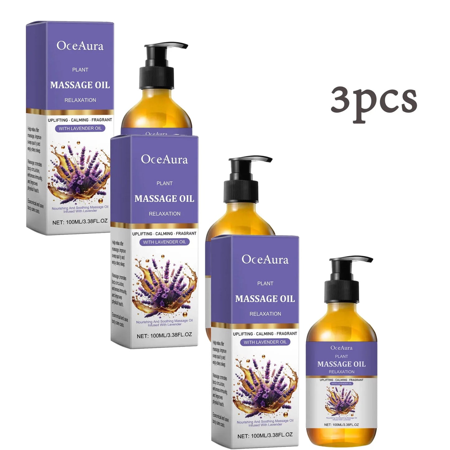 Organic Lavender Essential Oil Relief Stress Improve Sleep Spa Moisturizing Comfortable Calming Nourishing Body Relaxing Massage Essence