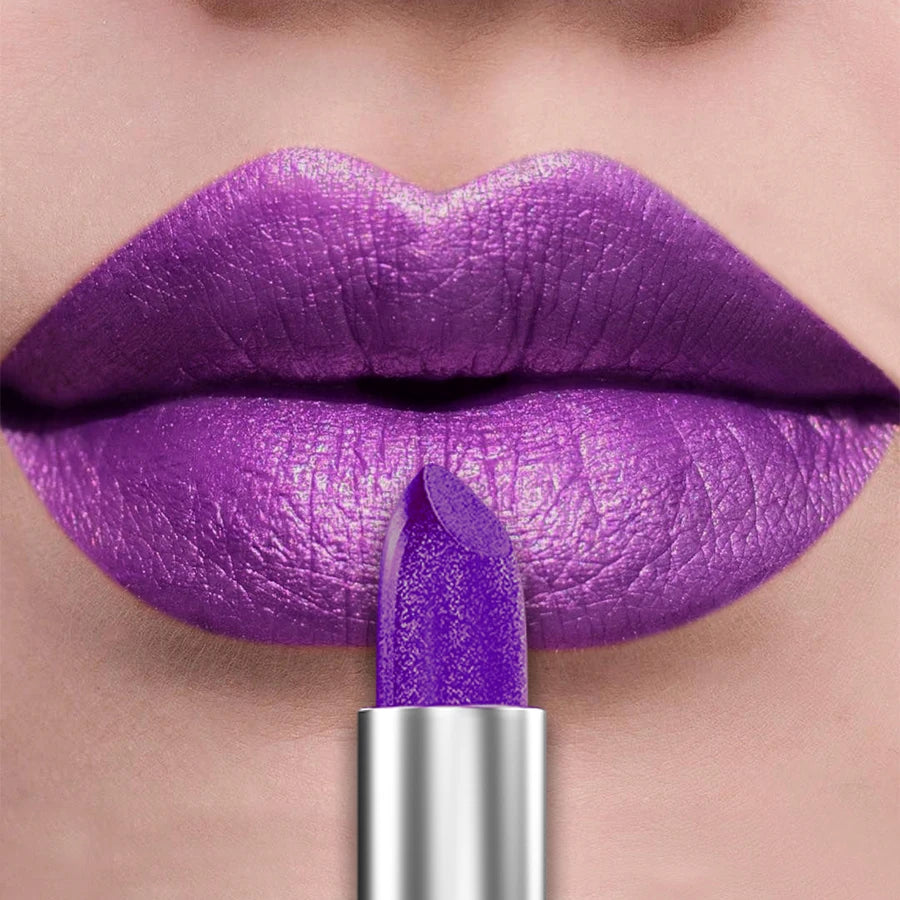Organic 21Colors Bold & Intense Glitter Shiny Metallic Lipstick Pearlescent Lip Tint,Long Lasting Lip Senior Matte Lip Makeup Gifts for