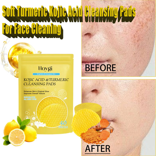 Organic Turmeric Kojic Acid Cleansing Pads Exfoliating Pads Facial Sponges For Cleansing Exfoliating Daily Cleansing Skin Care Tools