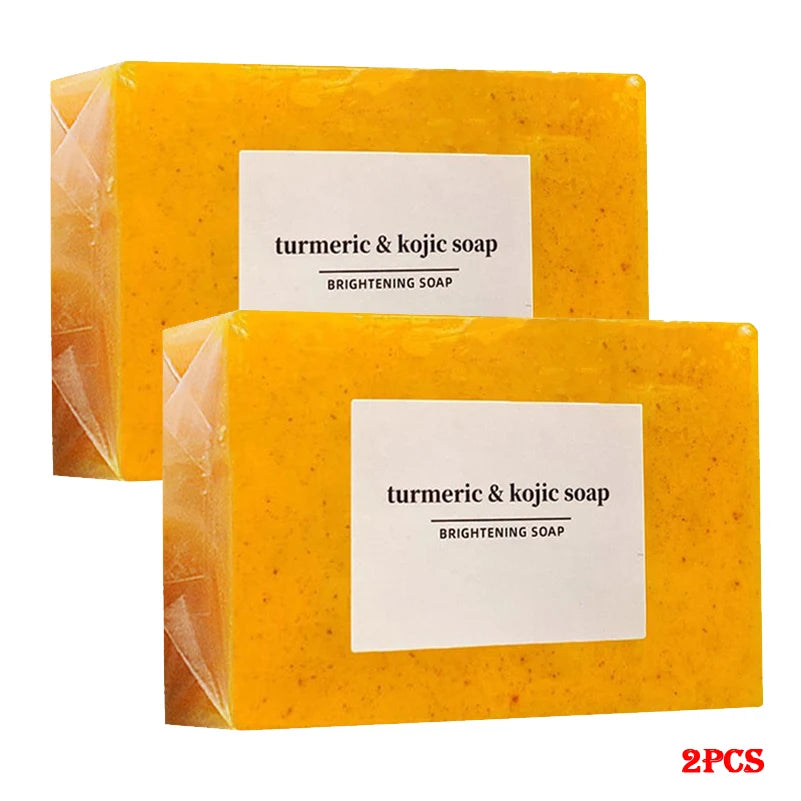 (1/2/4/6Pcs) Organic Turmeric Kojic Acid Handmade Soap Scrub for Exfoliation, Moisturizing, Deep Cleansing, Spot Removal, Acne Removal