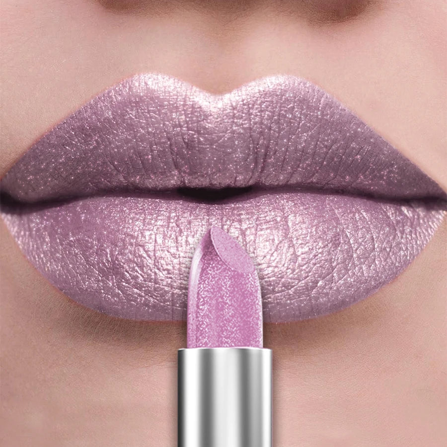 Organic 21Colors Bold & Intense Glitter Shiny Metallic Lipstick Pearlescent Lip Tint,Long Lasting Lip Senior Matte Lip Makeup Gifts for