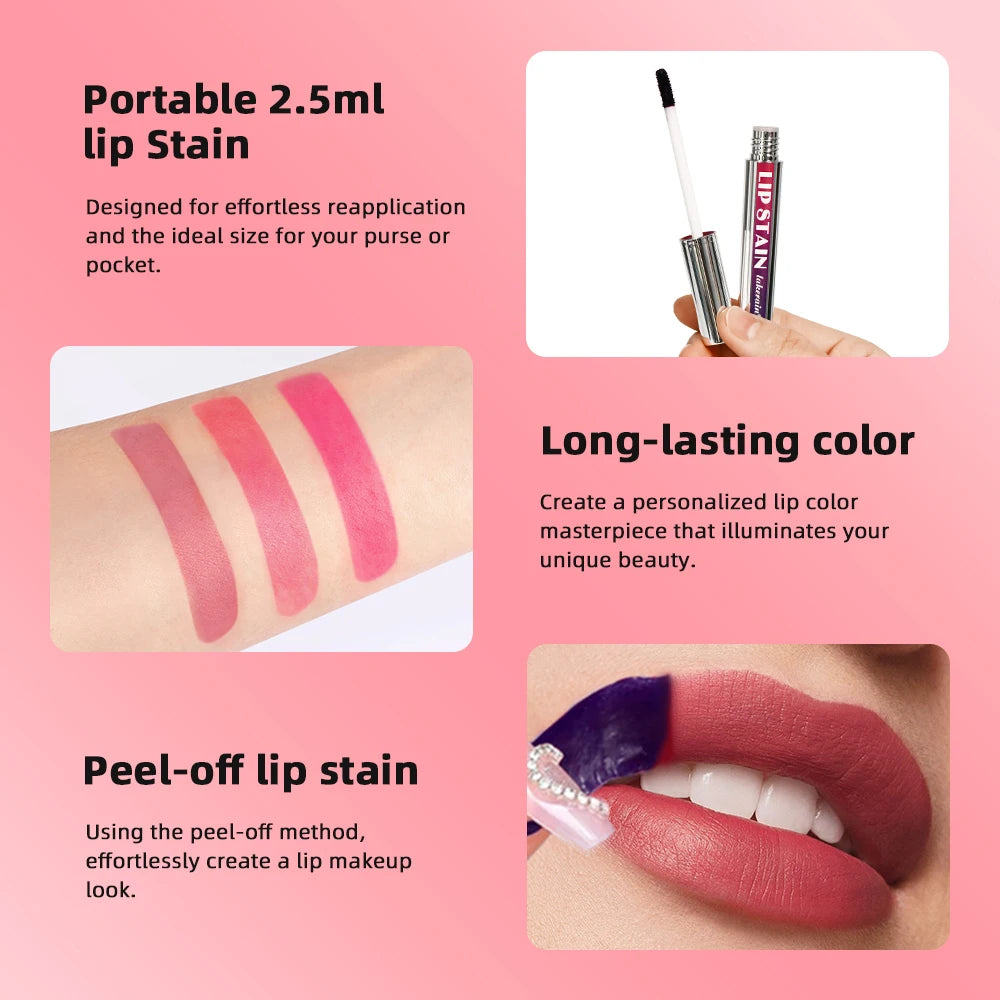 Organic Long Lasting Lip Inks Korean Matte Lip Tint Peel Off Matte