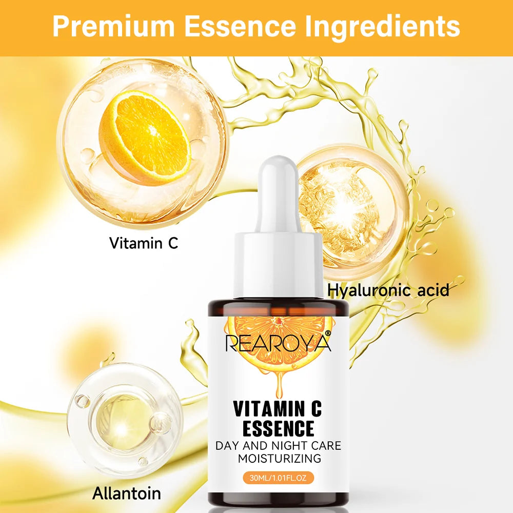 Organic Vitamin C Face Essence Lifting Firming Fade Fine Lines Whitening Brighten Moisturizing Nourish Day and Night Cream Skin Care