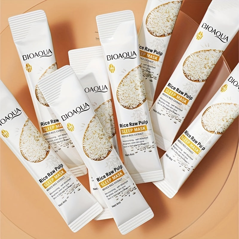 Sleeping Mask Rice Extract Mask Hydrating, Moisturizing and Firming Light Beige No Rinse Application Portable Travel Essential Suitable for All Light Beige Types
